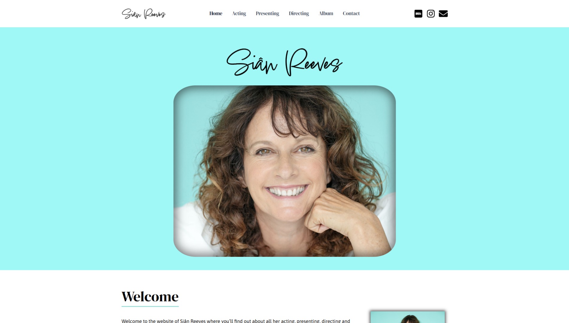 Sian Reeves Homepage Screenshot